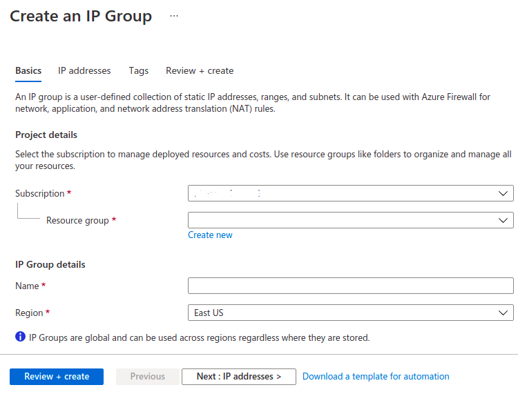 How to Create IP groups in Microsoft azure. - HackerXone